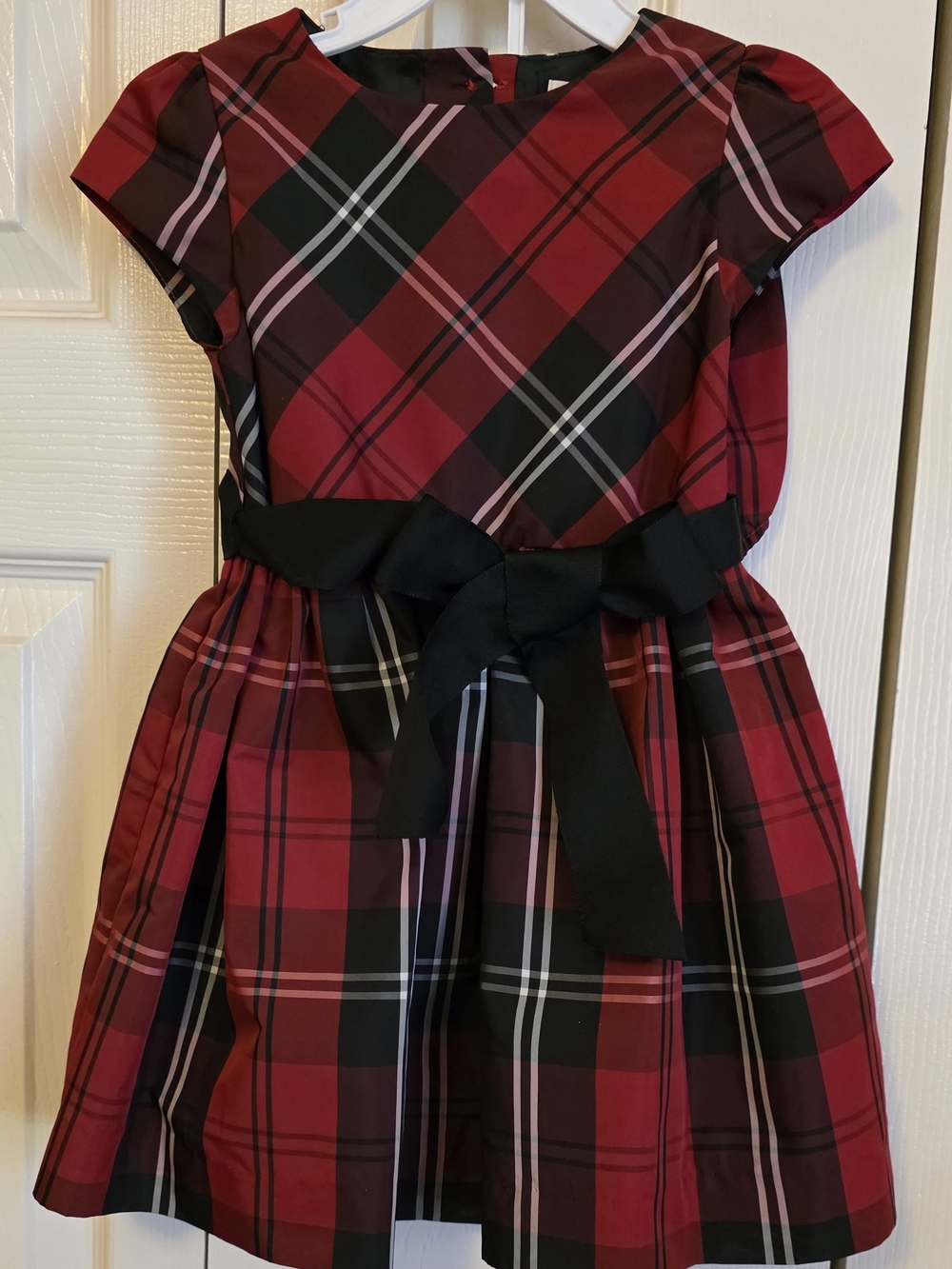 Girls Ralph Lauren 18 Month Red & Black Plaid Holiday/Party Dress with Black Bow